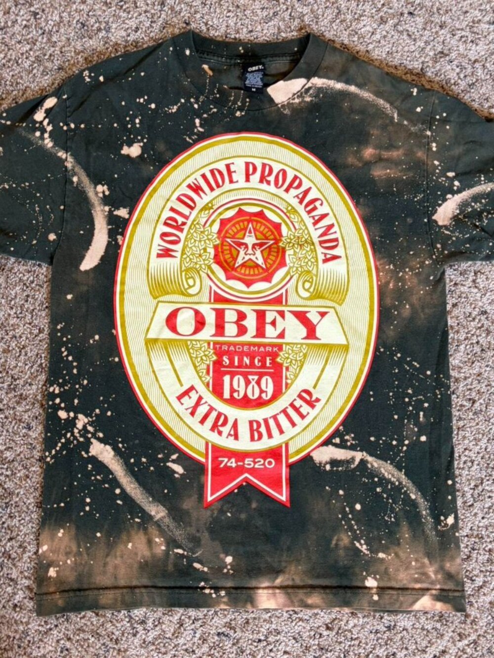 Obey Reworked Bleach Dyed Shirt